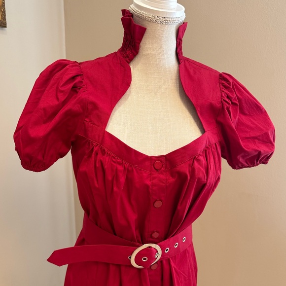 NWOT! CHIC STAR Red Rockabilly Pin-up Dress with Sweetheart Neckline - Picture 2 of 5